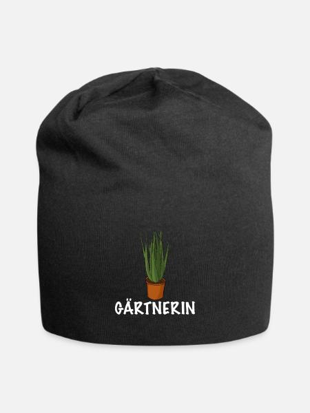 Gärtnerin Topfpflanze - Jersey-Beanie - Schwarz