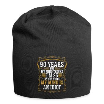 90 Year Old Funny Birthday Idea Humor 90 Birthday - Jersey Beanie - black - Front