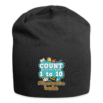 Kids Back To School Count With Me From One To Ten - Jersey Beanie - black - Front