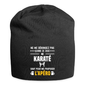 karaté art martial ne dérangez pas sauf apéro - Bonnet en jersey - noir - Devant