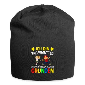 Tagesmutter Abschiedsgeschenk - Jersey-Beanie - Schwarz - Vorne