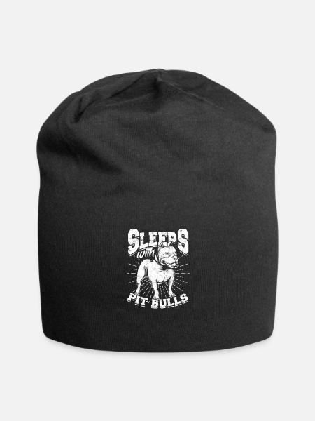 Schlaft mit Pitbulls - pitbull - Jersey-Beanie - Schwarz