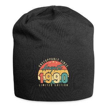 Geburtsjahr 1990 Im August - Jersey-Beanie - Schwarz - Vorne