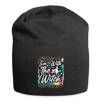 Halloween I'm with the witch Tie Dye - Jersey Beanie - black - Front