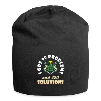 J’ai eu 99 problèmes et 420 solutions Cannabis Weed - Bonnet en jersey - noir - Devant