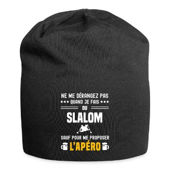 slalom ne dérangez pas sauf apéro - Bonnet en jersey - noir - Devant
