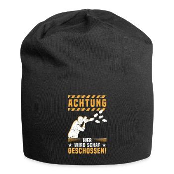 Fotografie Achtung Hier wird Schaf geschossen - - Jersey-Beanie - Schwarz - Vorne