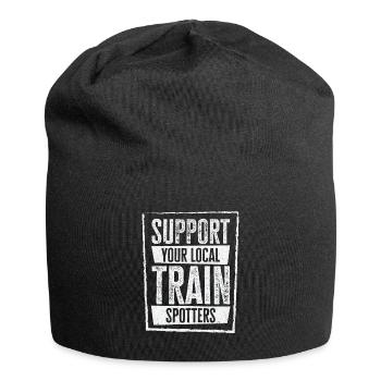 Train Trainspotter Locomotive Hobby Trainspotting - Jersey Beanie - black - Front