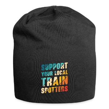 Train Trainspotter Locomotive Hobby Trainspotting - Jersey Beanie - black - Front