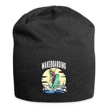 Wakeboarding Skeleton Wakeboarder Wakeboard - Jersey Beanie - black - Front