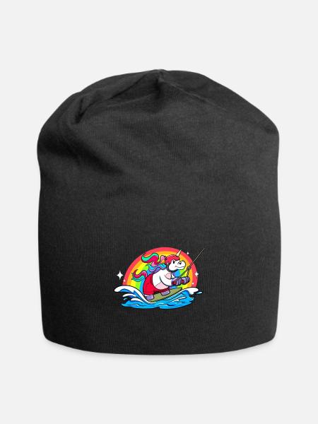Wakeboard Licorne Wakeboarder Wakeboard - Bonnet en jersey - noir