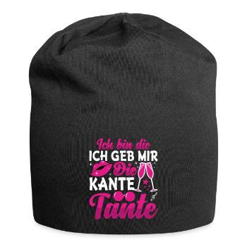 Ich bin die Kante Tante Party Feiern Geschenk - Jersey-Beanie - Schwarz - Vorne
