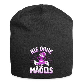 Frauen Mädels Freundinnen Feier - Jersey-Beanie - Anthrazit - Vorne