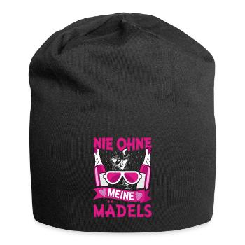 Nie ohne meine Mädels - Jersey-Beanie - Schwarz - Vorne