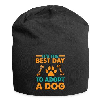 It's The Best Day To Adopt A Dog - Pets - Adoption - Jersey Beanie - black - Front