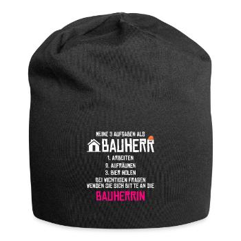Meine Aufgaben als Bauherr - Jersey-Beanie - Schwarz - Vorne