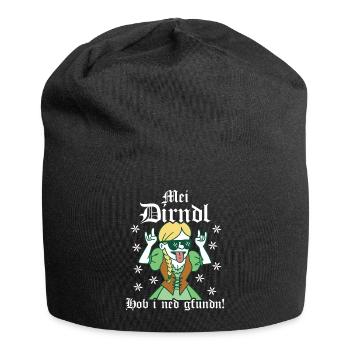 Mei Dirndl Hob i ned gfundn Dirndl Ersatz - Jersey-Beanie - Schwarz - Vorne