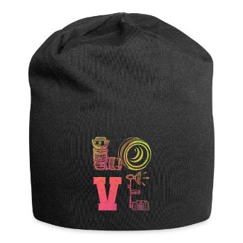 LIEBE Fotografie LIEBE Fotograf Kamerafografie - Jersey-Beanie - Schwarz - Vorne