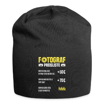 Photographer Price List Photographers Price List Photographer - Jersey Beanie - black - Front
