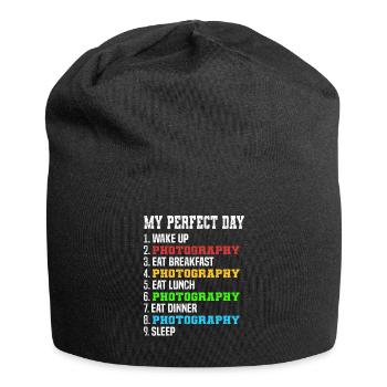 Tagesplan für Fotografen Meine perfekte - Jersey-Beanie - Schwarz - Vorne