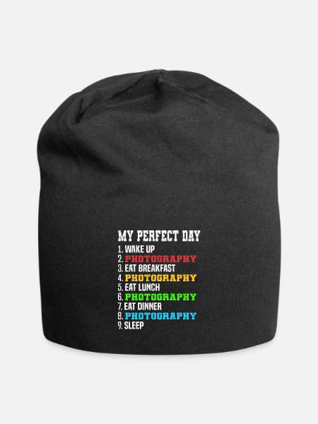 Tagesplan für Fotografen Meine perfekte - Jersey-Beanie - Schwarz