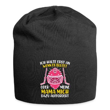 Je ne m’arrête que quand il saigne le hockey sur glace - Bonnet en jersey - noir - Devant