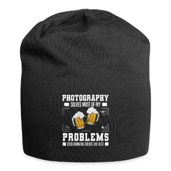 La photographie résout la plupart de mes problèmes : la bière - Bonnet en jersey - noir - Devant