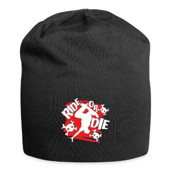Skateboarder Ride Or Die With Skulls Skateboarding - Jersey Beanie - black - Front