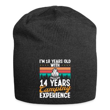 32 Year Old Camper Mountains Camping 32 Birthday - Jersey Beanie - charcoal grey - Front