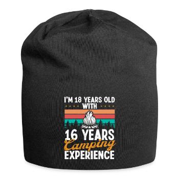 34 Year Old Camper Mountains Camping 34 Birthday - Jersey Beanie - black - Front