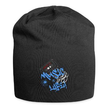 Music is life - Jersey-Beanie - Schwarz - Vorne