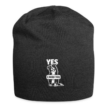 Yes I herd you - puppy - Jersey Beanie - charcoal grey - Front