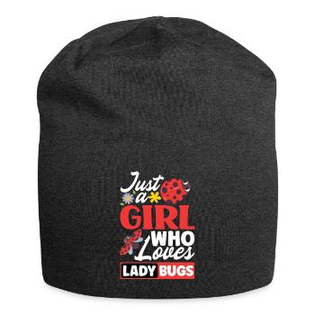 Ladybug Ladybirds Entomology Just A Girl Who - Jersey-Beanie - Anthrazit - Vorne