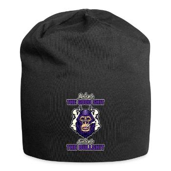 Inhale The Good Shit Exhale The Bullshit 420 Weed - Jersey-Beanie - Schwarz - Vorne