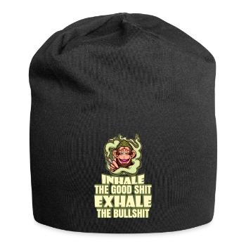 Inhaler la bonne merde expirer la connerie 420 Weed - Bonnet en jersey - noir - Devant
