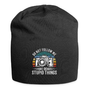 Photo Suivez-moi Je fais des choses stupides photographe - Bonnet en jersey - noir - Devant