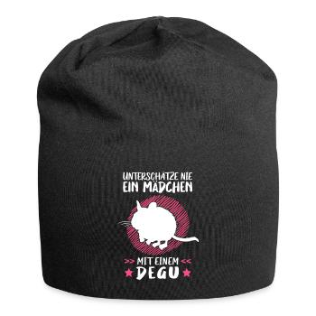 Mädchen mit Degu Nagetier Chile Degu - Jersey-Beanie - Schwarz - Vorne