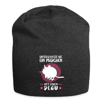 Mädchen mit Degu Nagetier Chile Degu - Jersey-Beanie - Anthrazit - Vorne