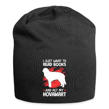 I want to read books and stroke Hovawart - Jersey Beanie - black - Front