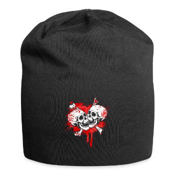 Squelette gothique dégoulinant Aimez vos tendres baisers - Bonnet en jersey - noir - Devant