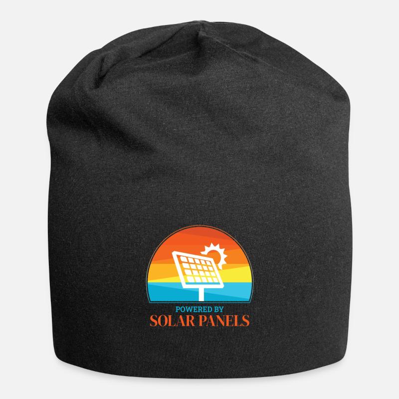 Powered By Solar Panels Photovoltaik - Jersey-Beanie - Schwarz