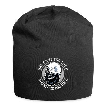 She Came For The B Bart Geschenk - Jersey-Beanie - Schwarz - Vorne