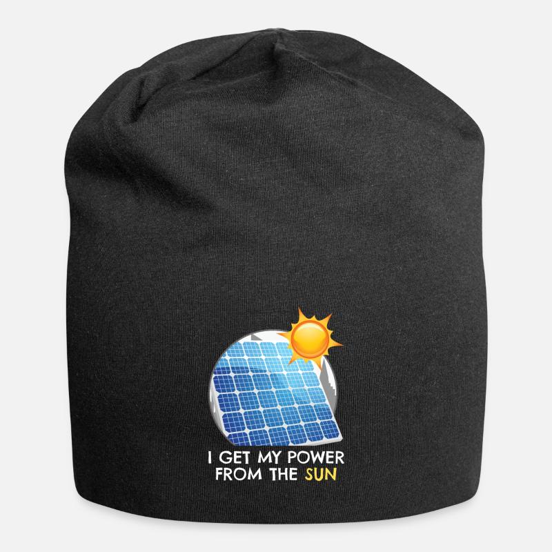 Power From The Sun Solar Photovoltaik - Jersey-Beanie - Schwarz