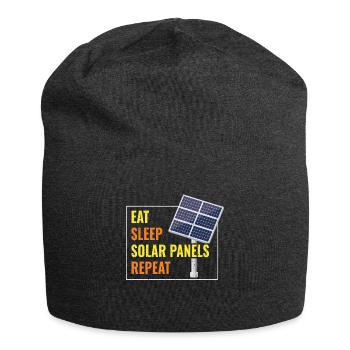 Eat Sleep Solar Panels Photovoltaik - Jersey-Beanie - Anthrazit - Vorne