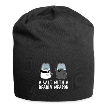 A Salt with a Deadly Weapon - Dad Joke - Jersey-Beanie - Schwarz - Vorne