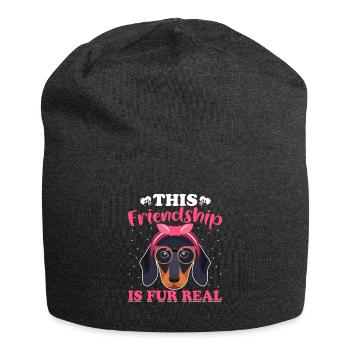 Dackel Freundschaft Ist Pelz Echt Lustige - Jersey-Beanie - Anthrazit - Vorne