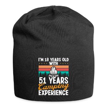 69 Year Old Camper Mountains Camping 69 Birthday - Jersey Beanie - black - Front