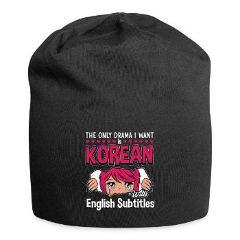 Design pop coréen pour un fan de mode K-Pop - Bonnet en jersey - noir - Devant