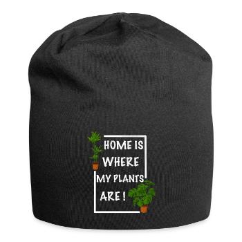 La maison est l’endroit où se trouvent mes plantes - Bonnet en jersey - noir - Devant