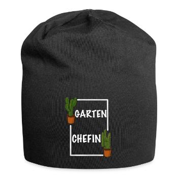 Garten Chefin lustiges Frauen Garten Outfit - Jersey-Beanie - Schwarz - Vorne